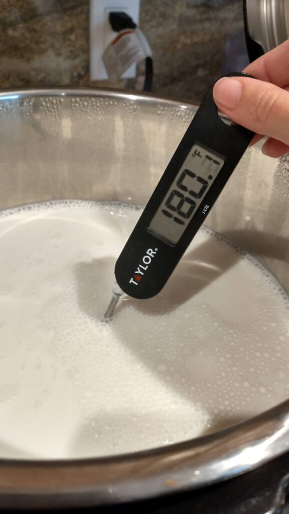 Milk has reached 180F