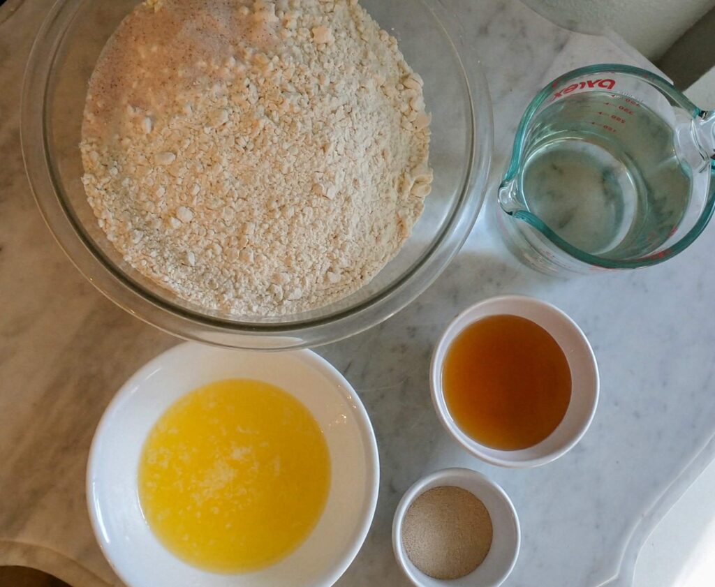 Ingredients for homemade bread