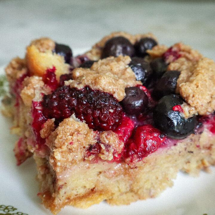 mixed berry french toast casserole