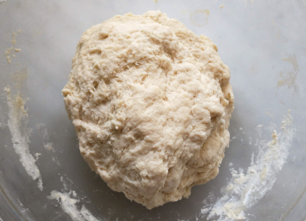 fully incorporated flatbread dough