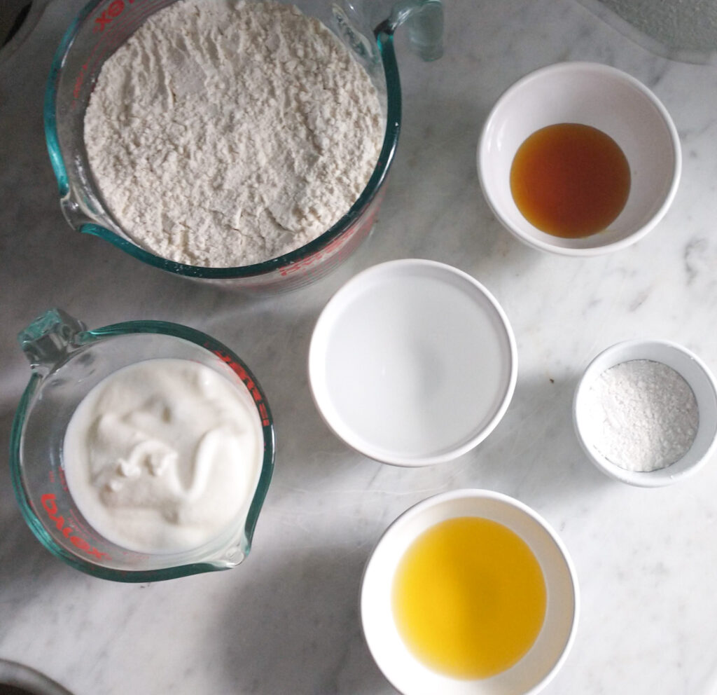 ingredients for yogurt flatbread