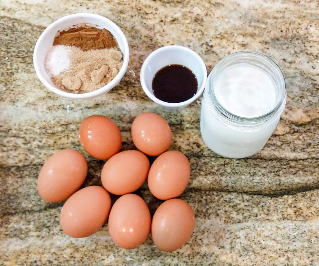 ingredients for mixed berry french toast casserole