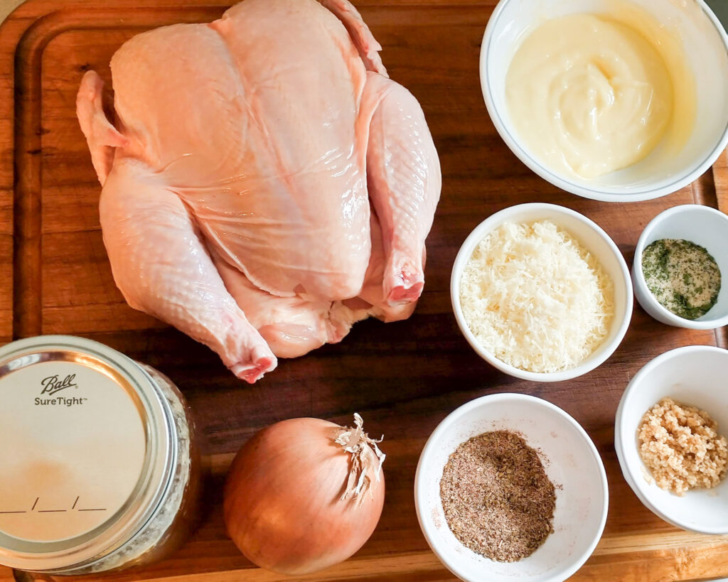 ingredients for roast chicken and gravy recipe