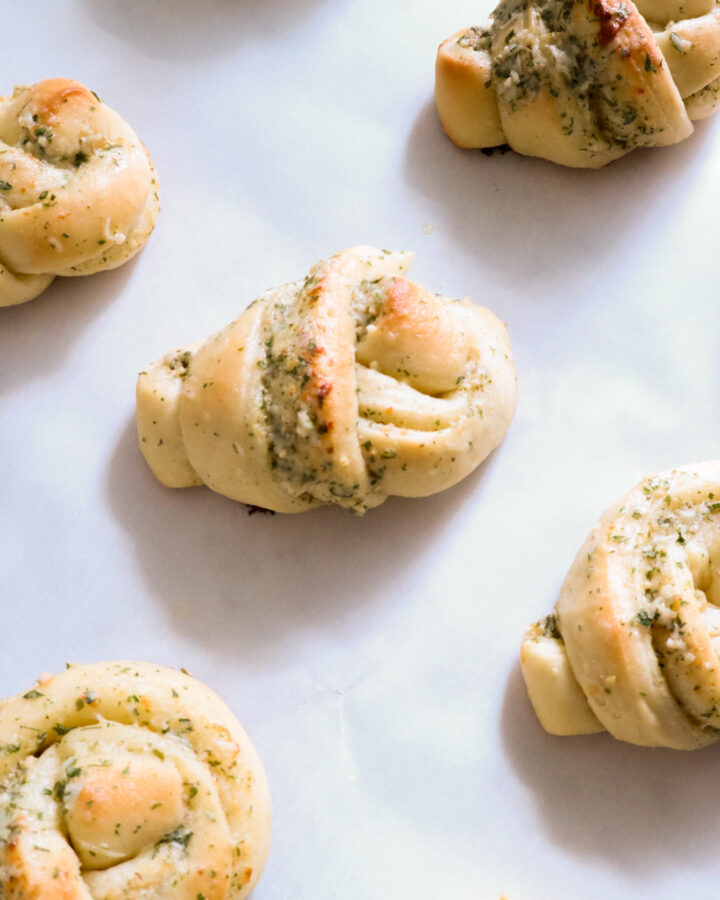 parmesan garlic knots made with the all purpose yogurt bread dough