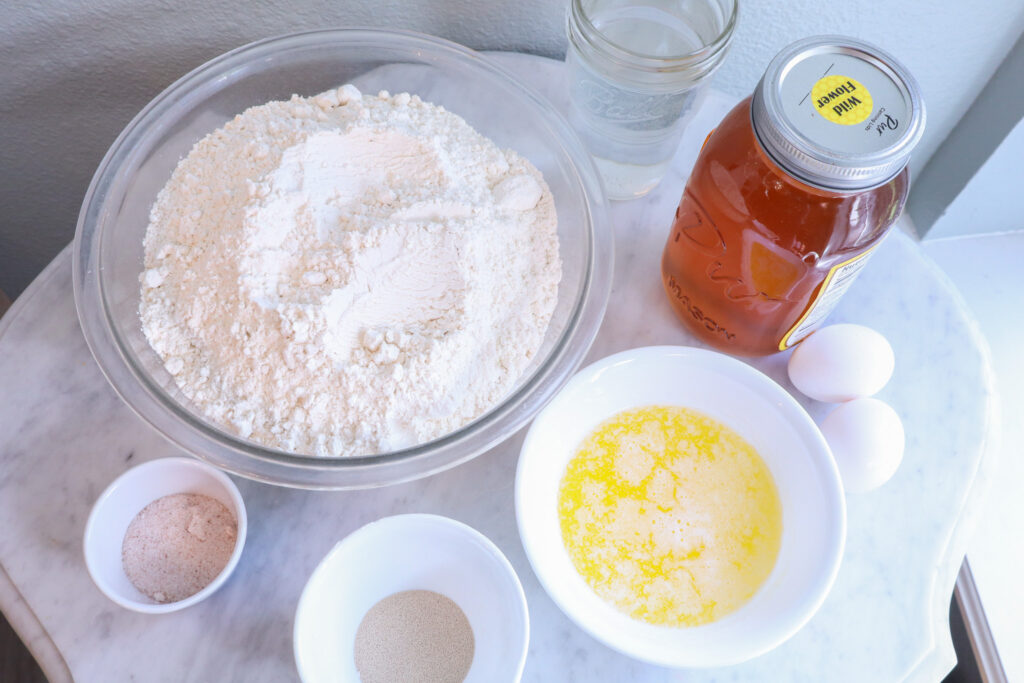 ingredients for all purpose yogurt bread dough