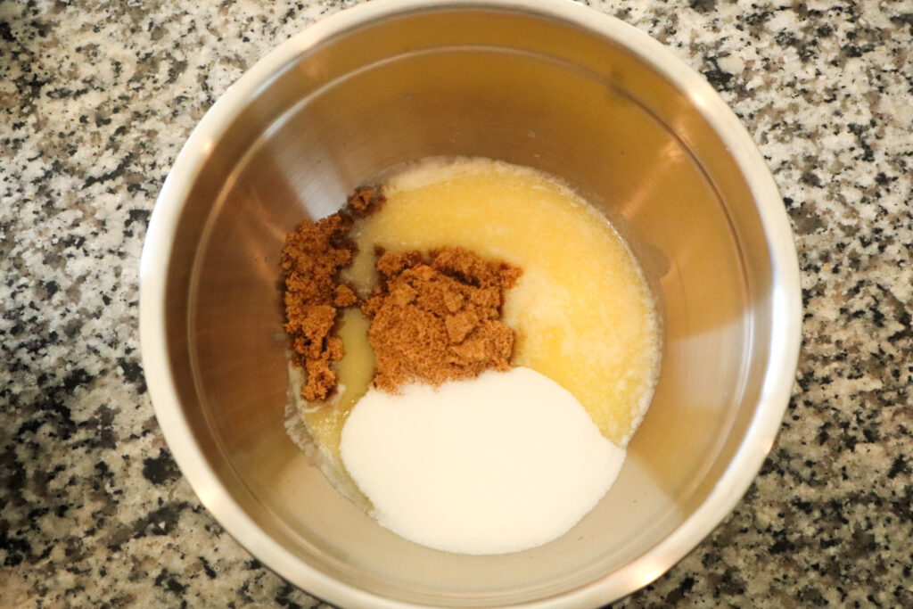 butter and sugar in mixing bowl