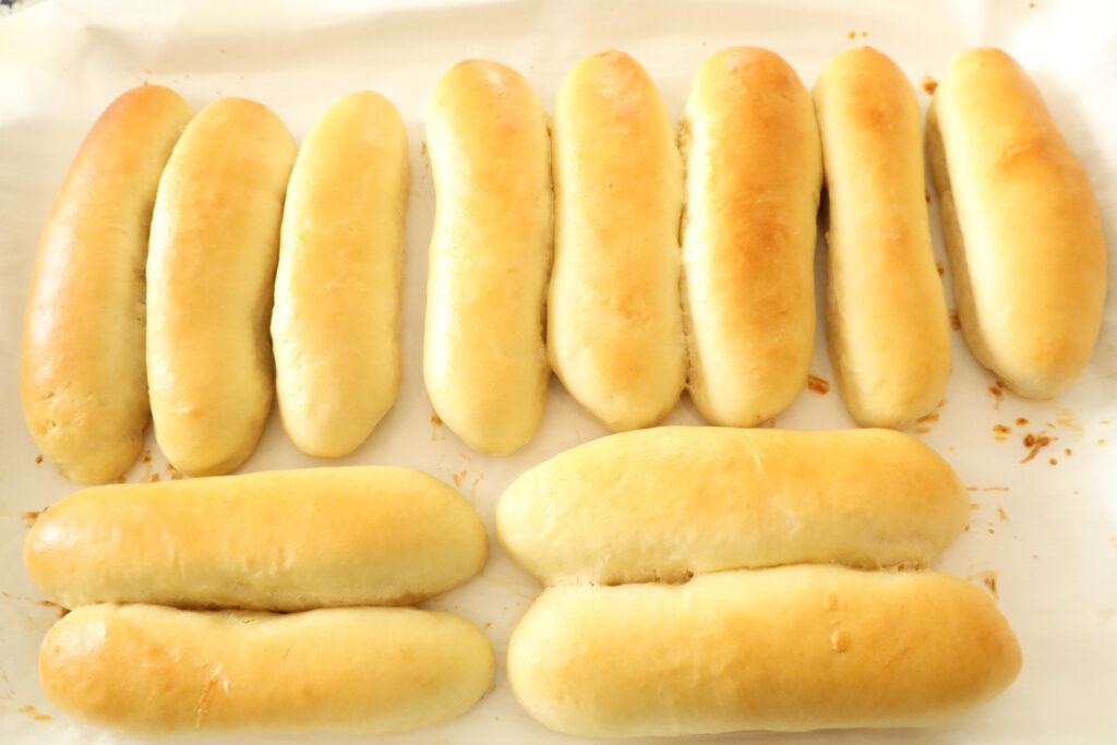 hot dog buns fresh out of the oven