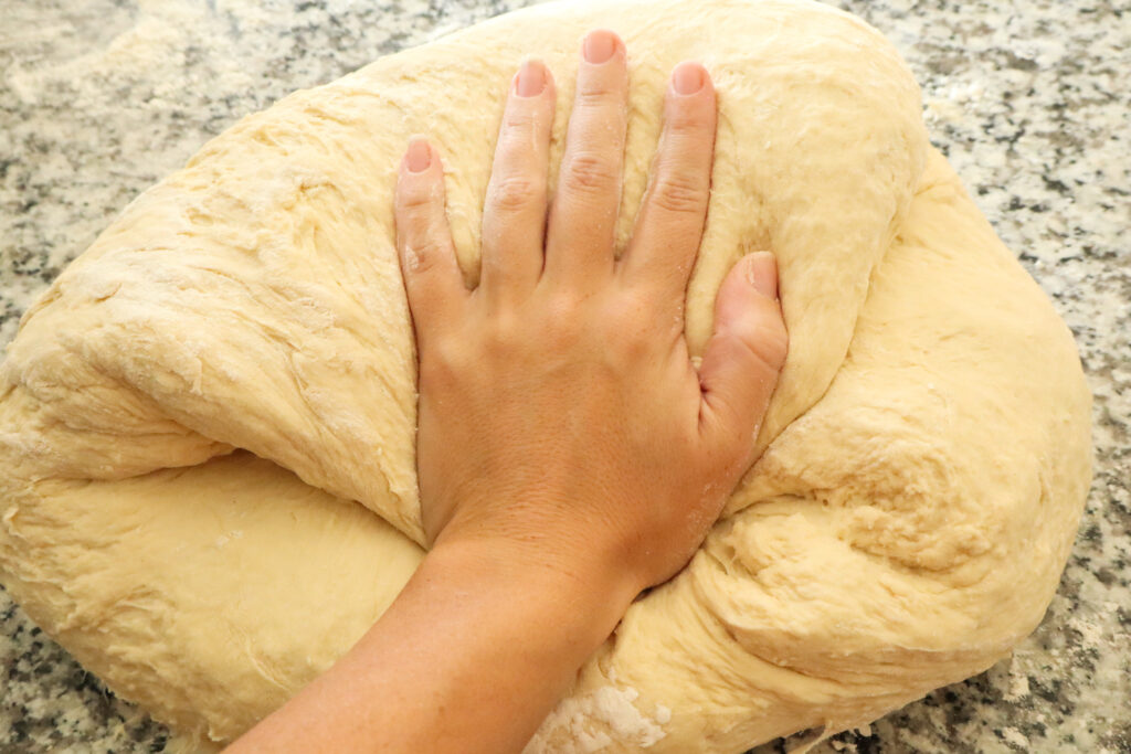 kneading dough by hand