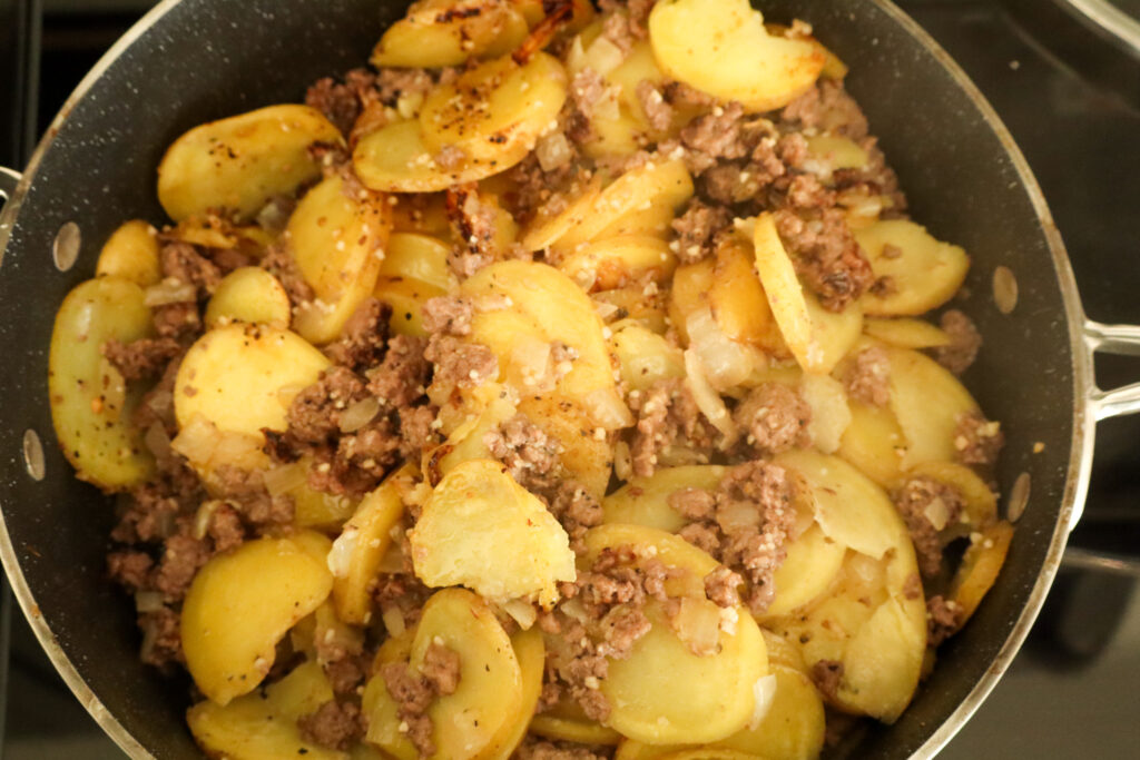 fully cooked beef and potato skillet