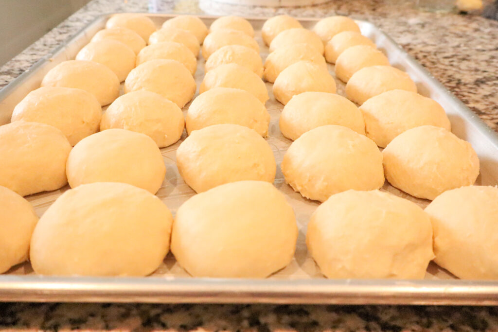 rolls on baking sheet