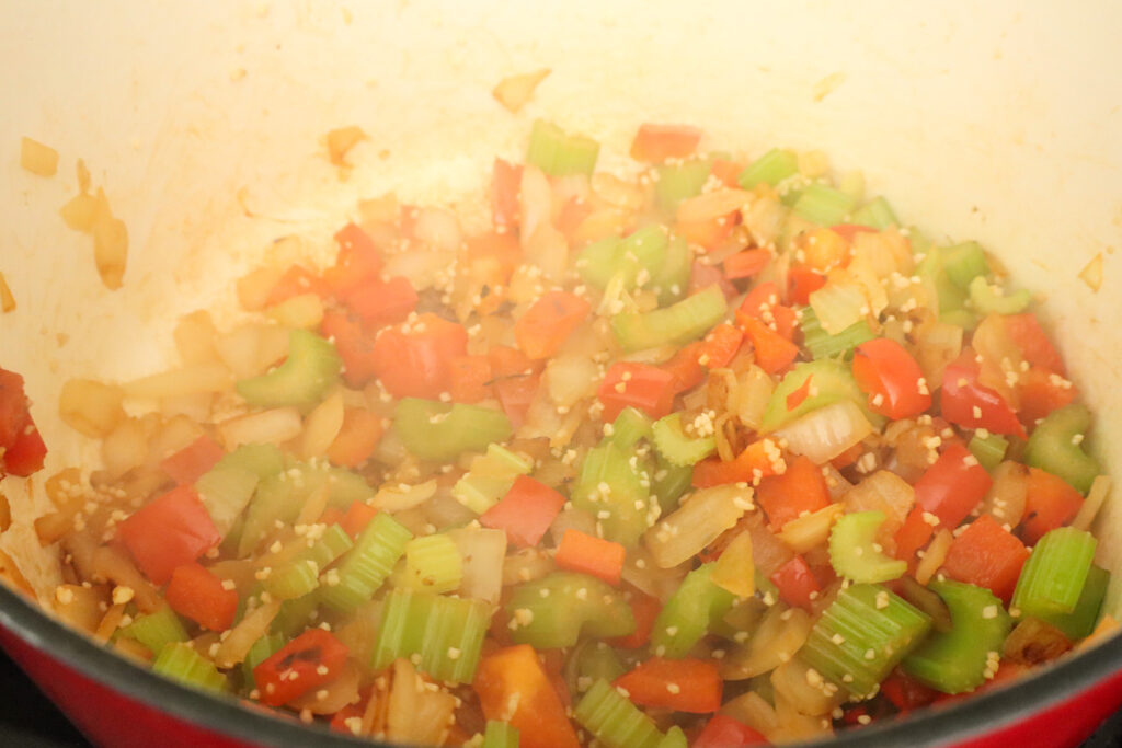 sauted veggies and garlic
