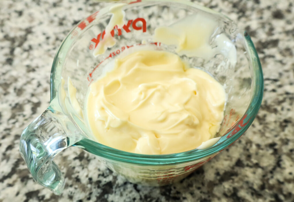 fully mixed oil and egg