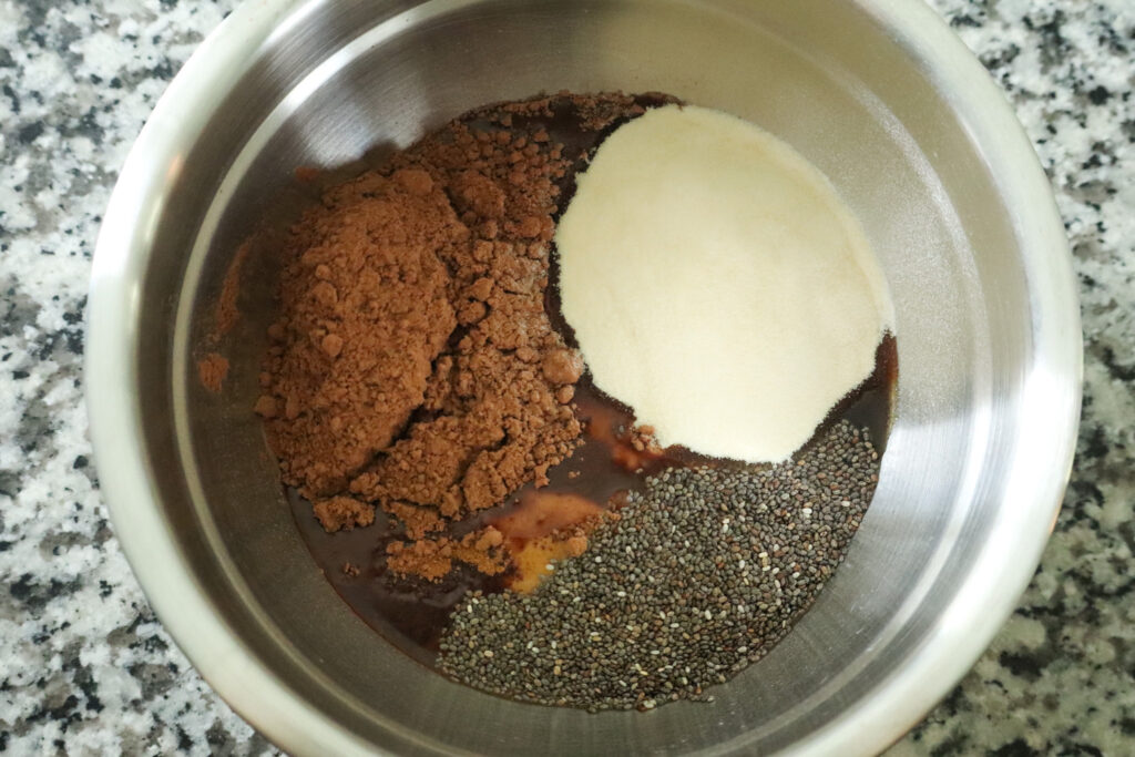 ingredients for collagen bites in mixing bowl