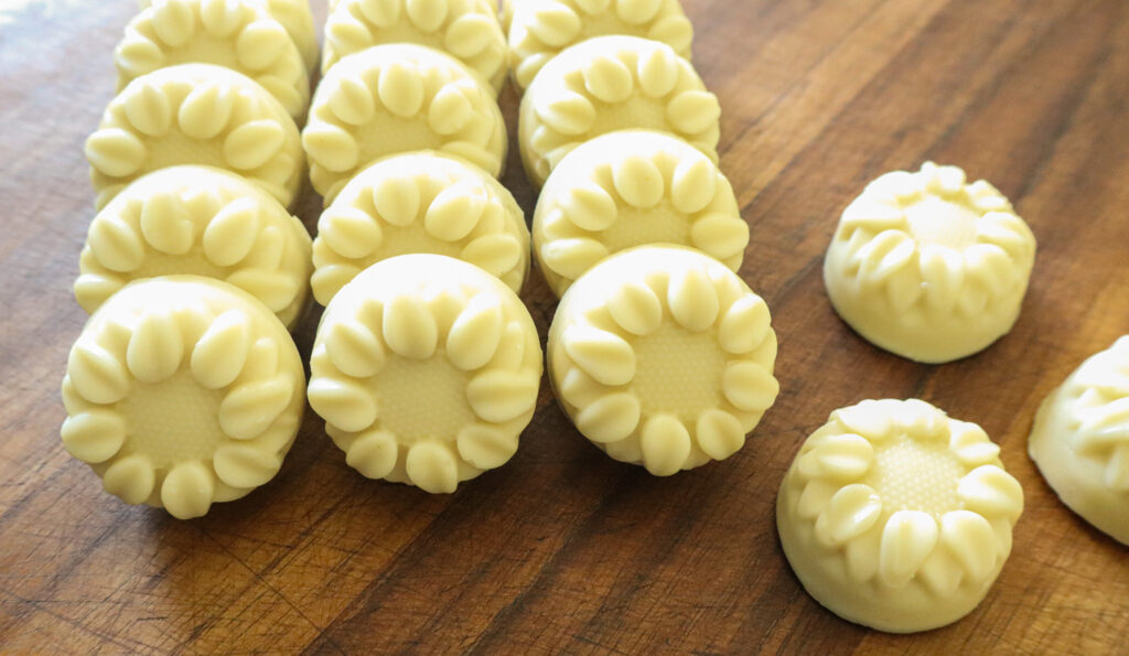 shea butter soap bars after unmolding