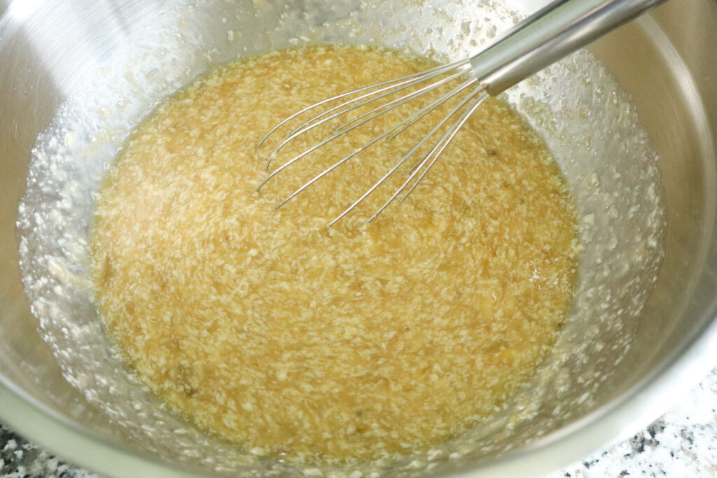 banana bread batter before adding flour