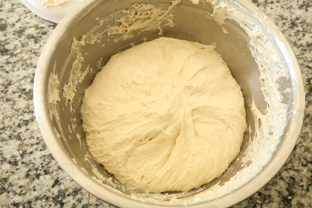 dough after stretch and fold
