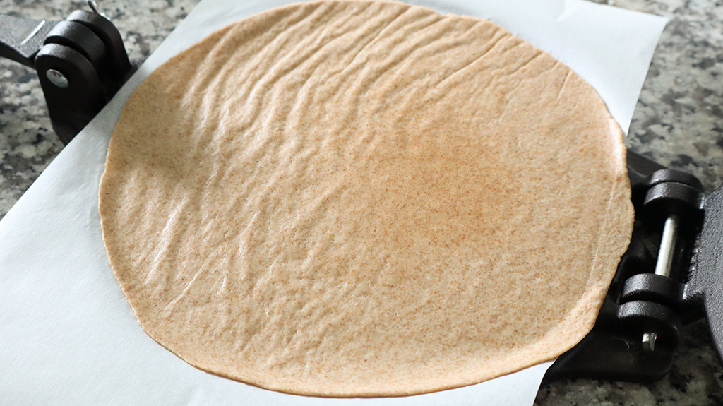 pressed tortilla dough